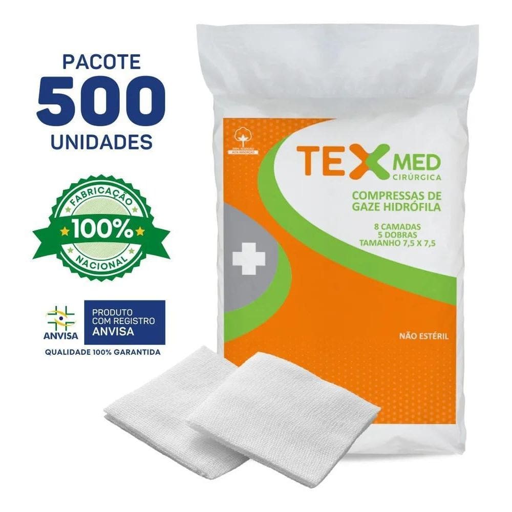 2X Compressa De Gaze Hidrófila Não Estéril 500 Unidades Atac