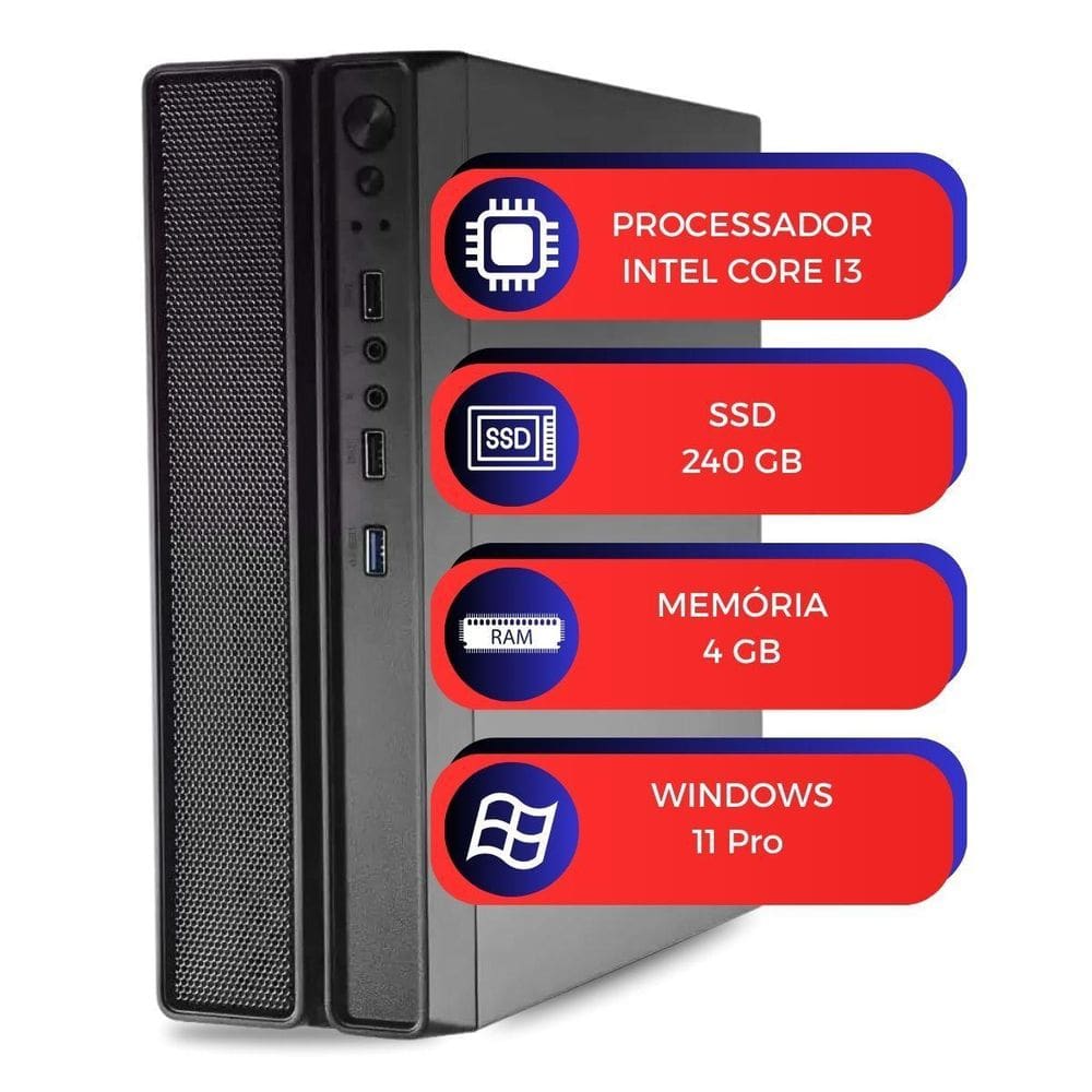 Computador Pc Slimdesk Multipc I3 4Gb Ssd 240Gb Win11 Pro