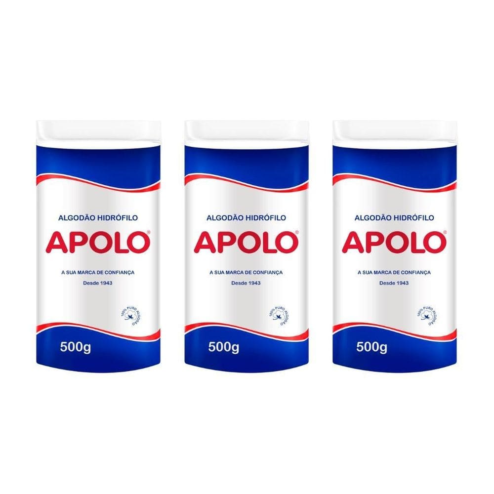 Algodao Apolo 500G - Kit Com 3Un