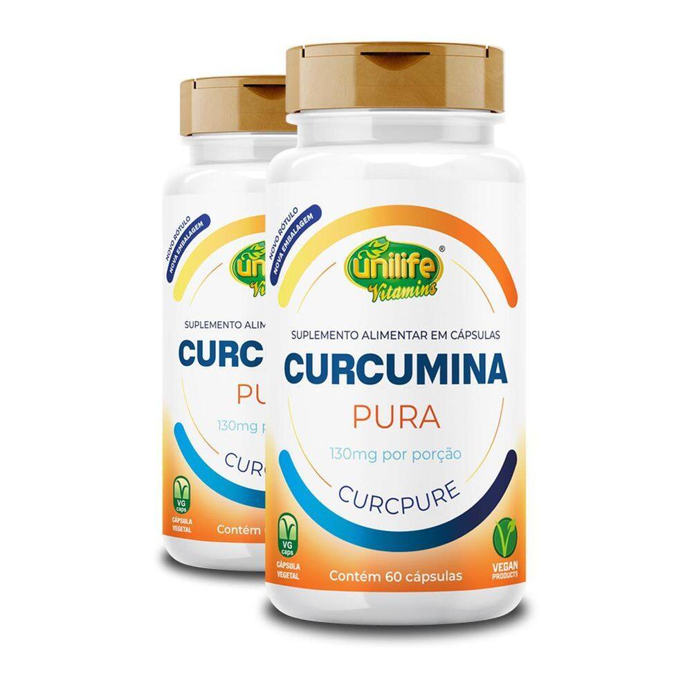 Kit 2 Curcumina Pura Unilife 60 Cápsulas