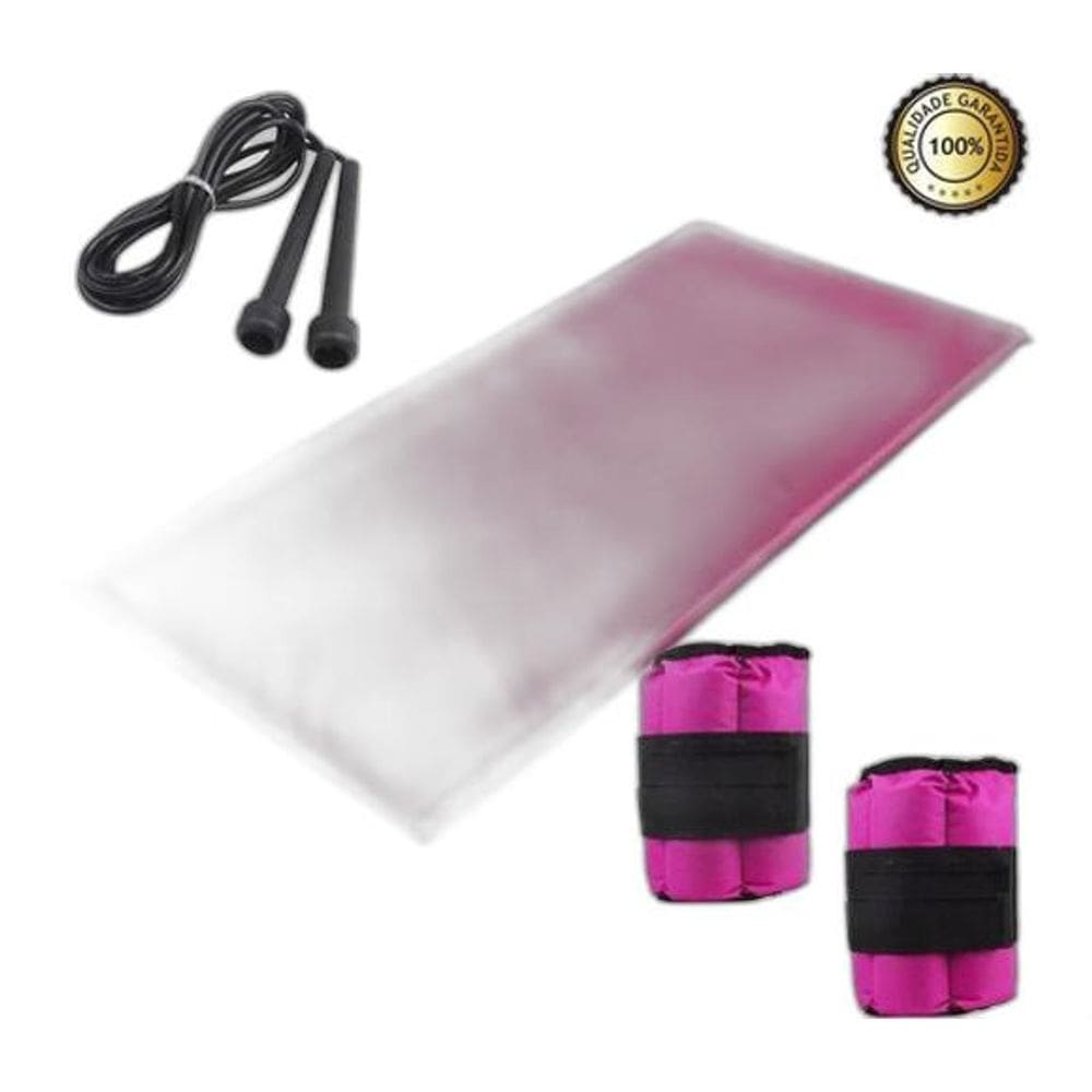 Kit Para Treino Funcional Colchonete + Corda+ Caneleira 4Kg