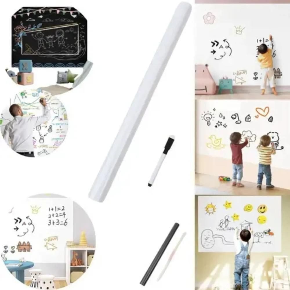 Adesivo Lousa Quadro Branco Papel Parede Fosco Escrever Adulto Infantil Escritorio 2mx45cm Envelopamento Lavavel