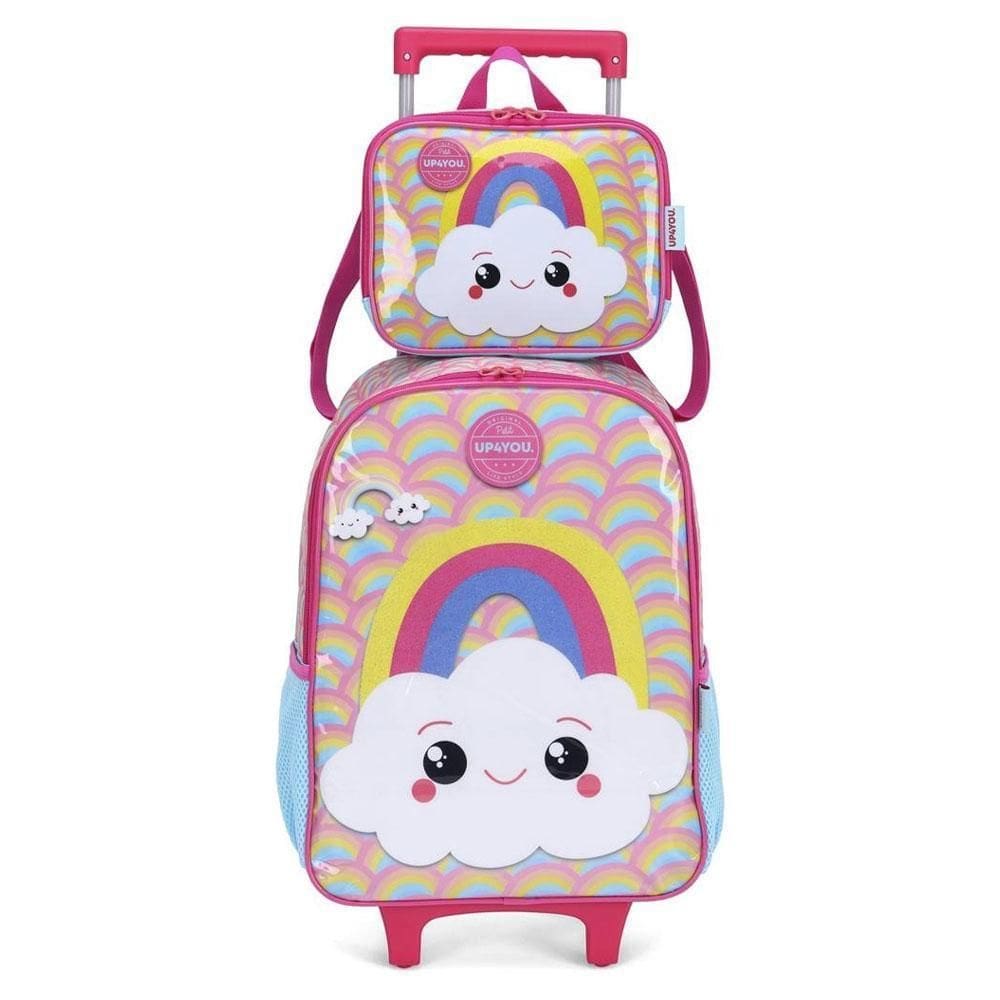 Kit Mochila Rodinha Com Alça Com Lancheira Nuvem Luxcel