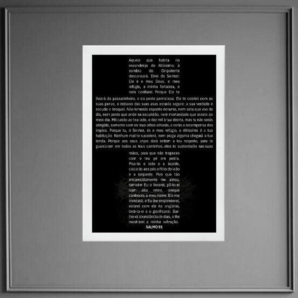 Quadro Salmo 91 - Cruz 45X34Cm