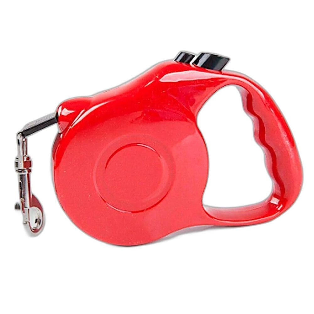 Guia Retrátil Pet Cachorros Gatos 5 Metros 20Kg Vermelha