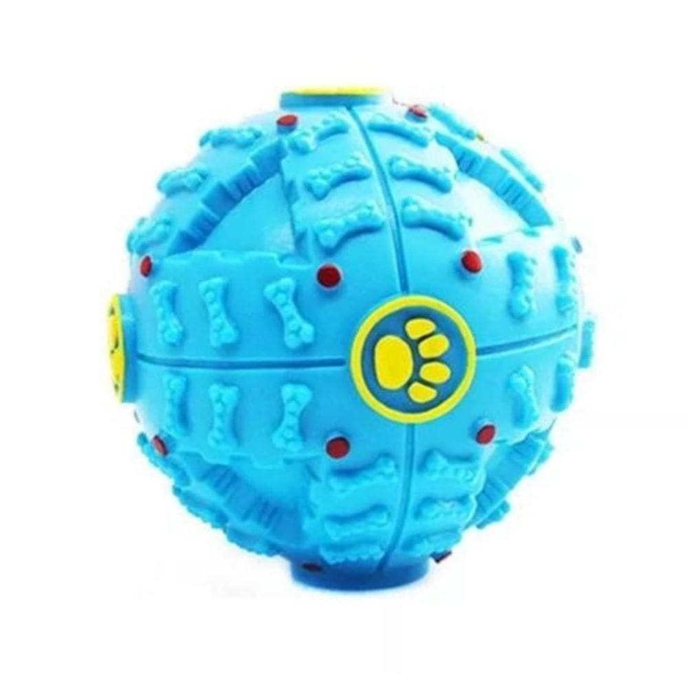 Bola Petisqueira Divertida Com Som Para Pet Azul