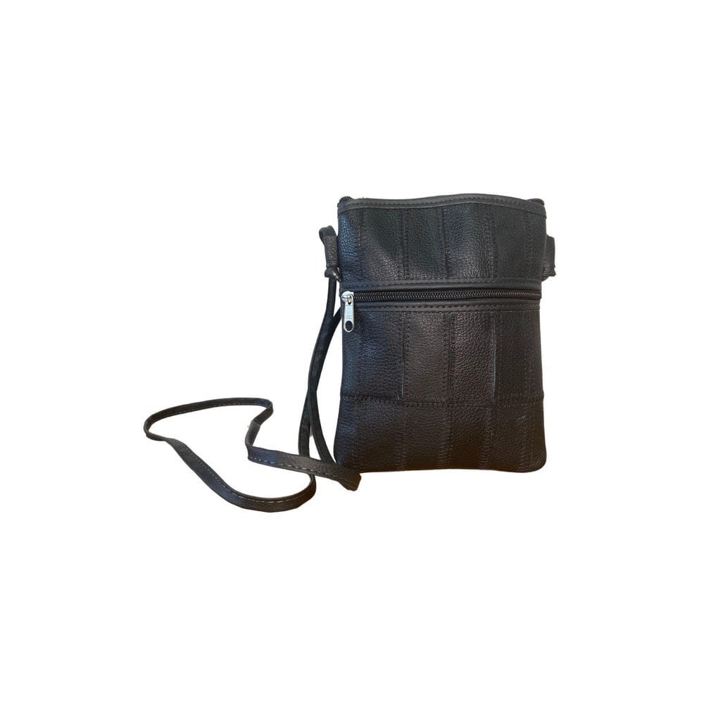 Bolsa De Retalho Transversal Couro - Preto