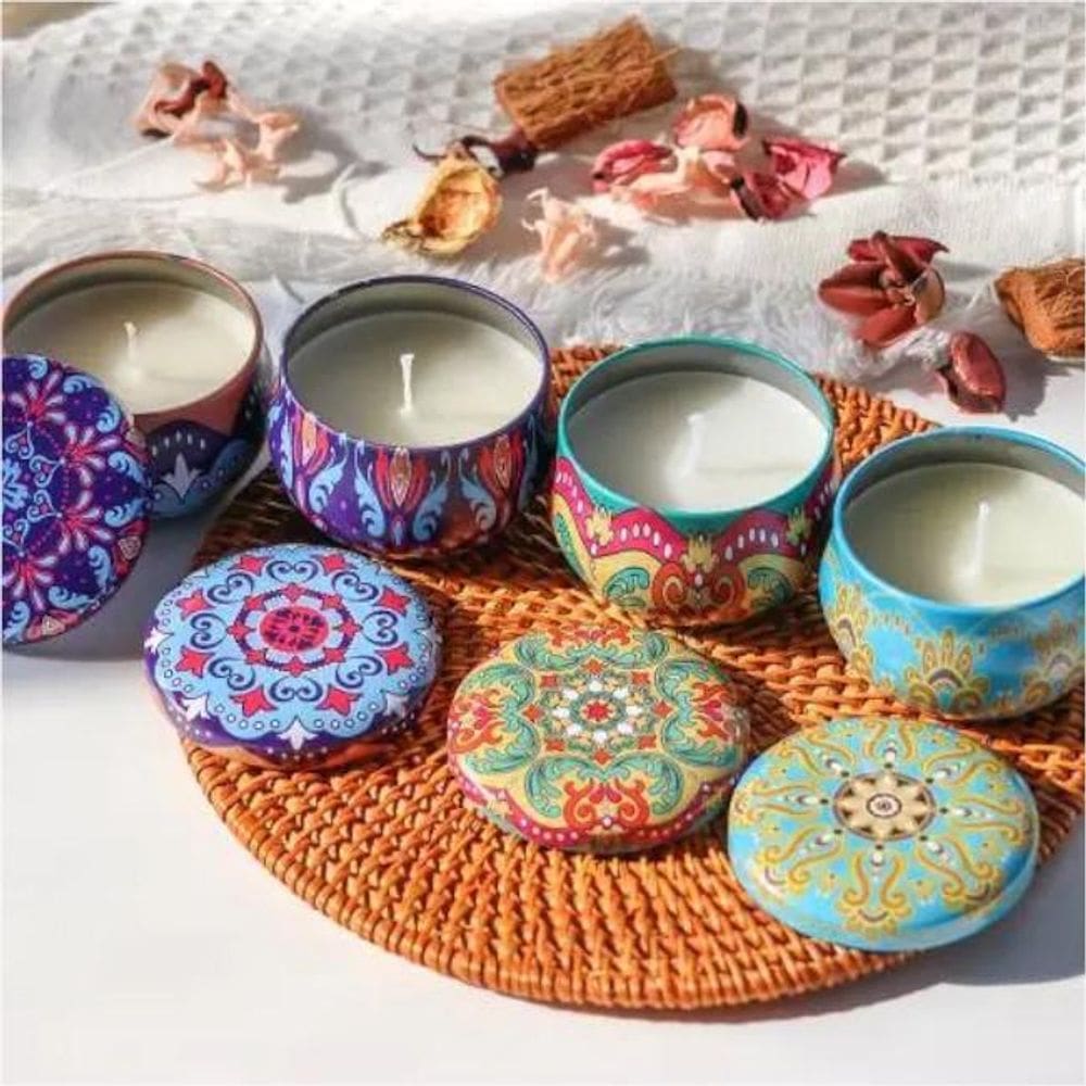 Kit 5 Super Velas Aromatizada Perfumada Aromas Lata