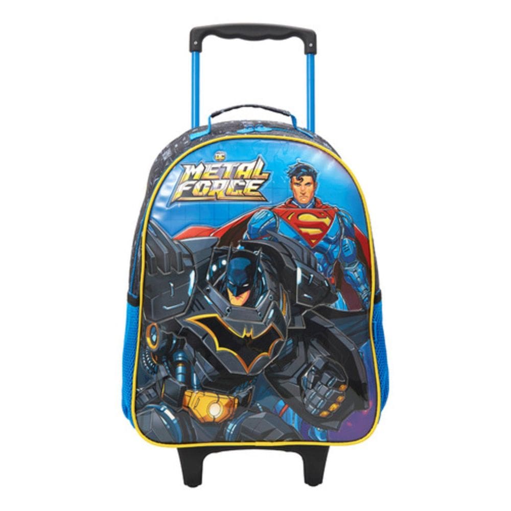 Mochila Escolar Liga Da Justiça Metal Force Meninos Rodinhas