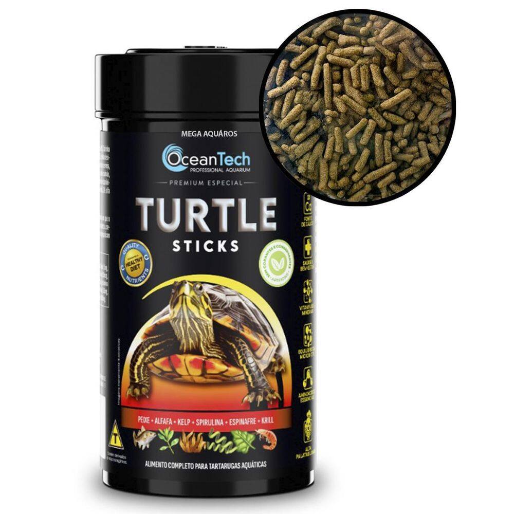 Ração Oceantech Turtle Sticks Tartarugas Aquáticas 150G