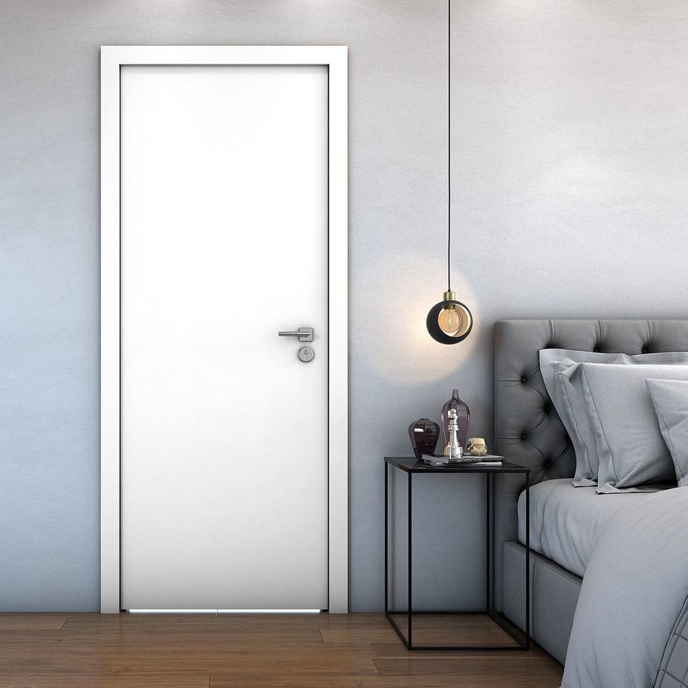 Folha de Porta de Madeira Frisada 210cm X 60cm Valuchi Portas Branco