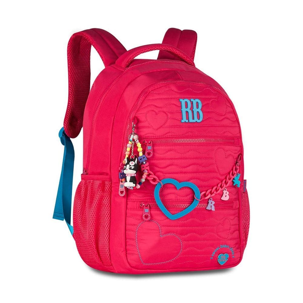 Mochila Juvenil Rebecca Bonbon Premium Matelassê Corações
