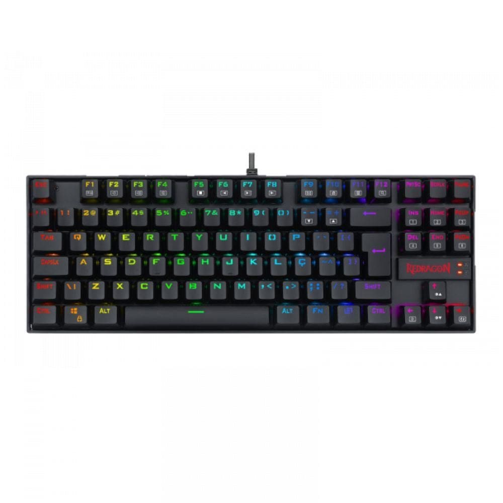 Teclado Gamer Kumara Pro RGB Redragon  K552RGB-PRO Mecanico Switch Azul