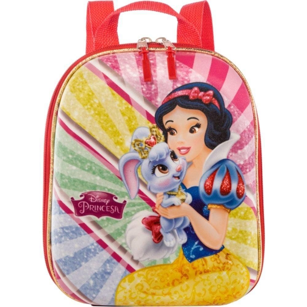 Mochila Infantil Branca De Neve Tamanho P - Vermelha