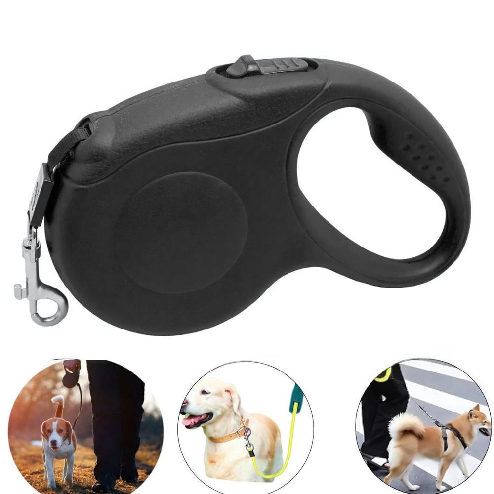 Coleira Guia Retrátil Pet 5M Para Passeio Cachorro/Gato 15Kg