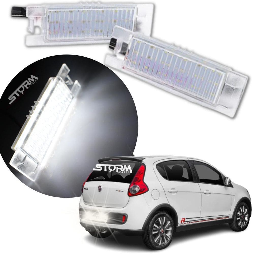 Lâmpada Luz Placa Led Iluminação Fiat Palio 2001 A 2017 Par