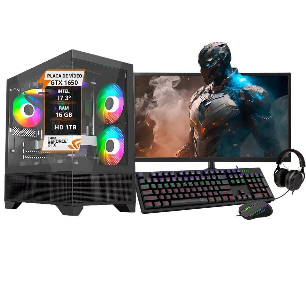 Pc Gamer Bravus Intel I7 Gtx 1650 16Gb Hd 1Tb Ssd 120Gb