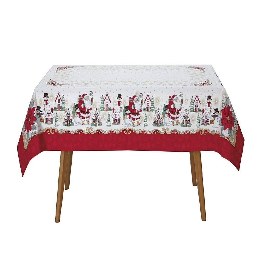 Toalha Mesa Quadrada Athenas 140X140Cm Natal 119 Dohler