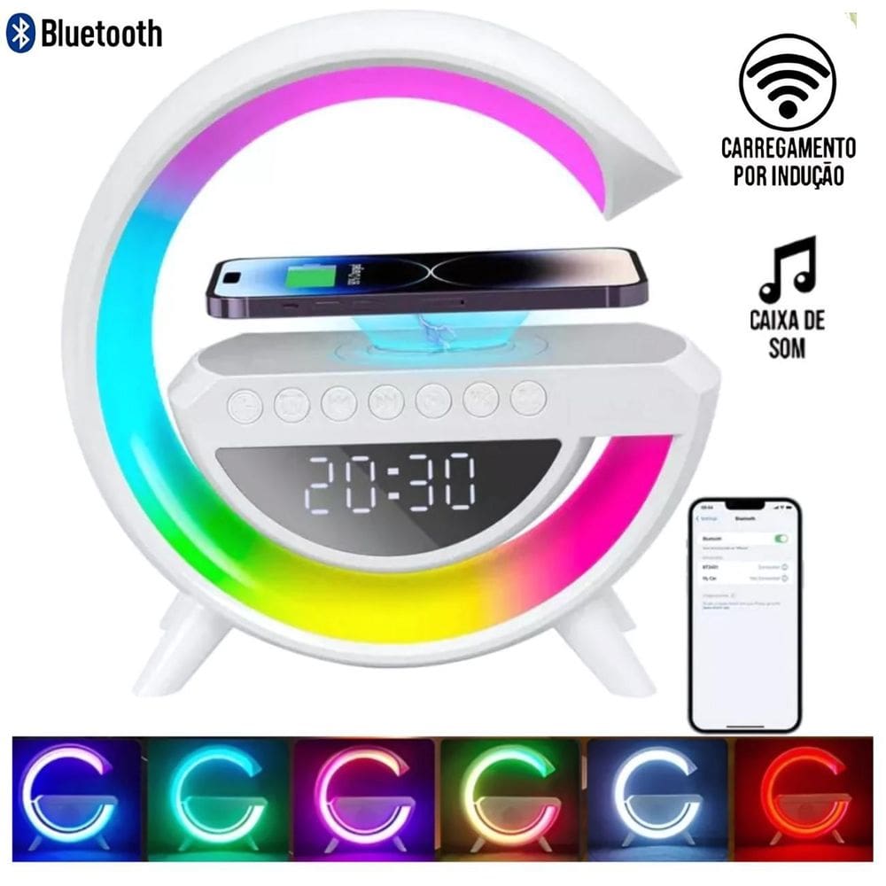 G Speaker: Luminária Bluetooth E Carregador Indução