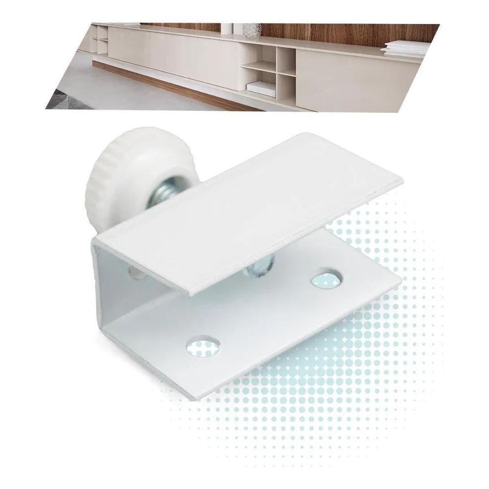 2X Sapata Pé Regulável 1/4 Branca Chapa U Para Mdf 15Mm - 4U