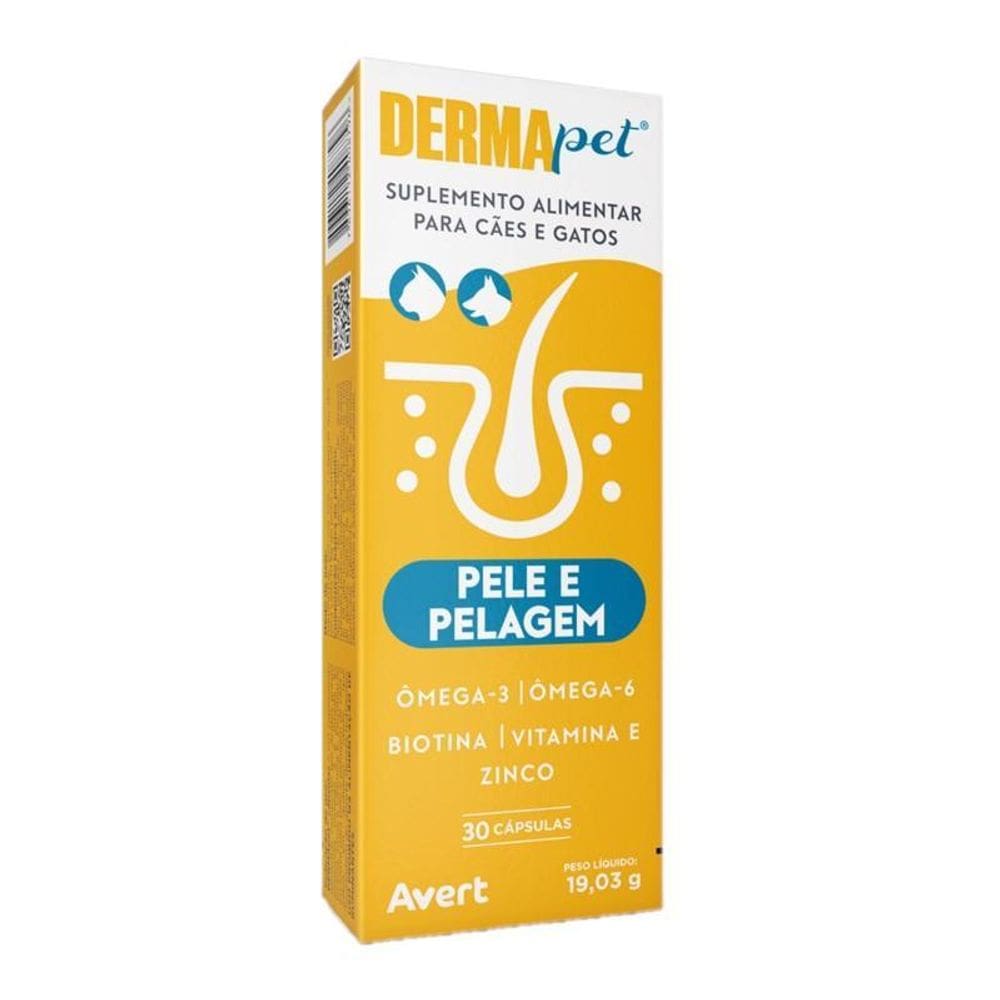 Dermapet Suplemento Para Cães E Gatos C/30 Cápsulas - Avert