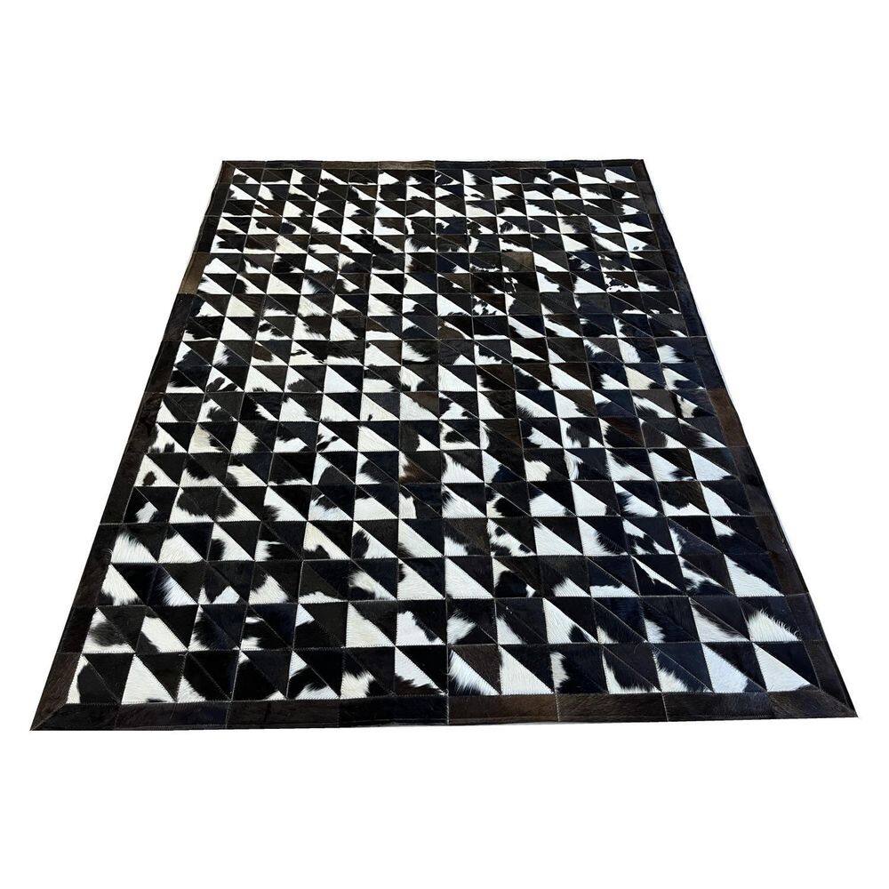 Tapete Couro Marrom Café Triângulos 1,50X2,00 Com Bordas