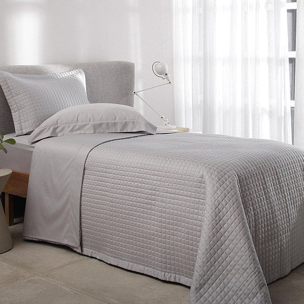 Kit Colcha Solteiro 270 Fios Bud Vision New Prata Buddemeyer