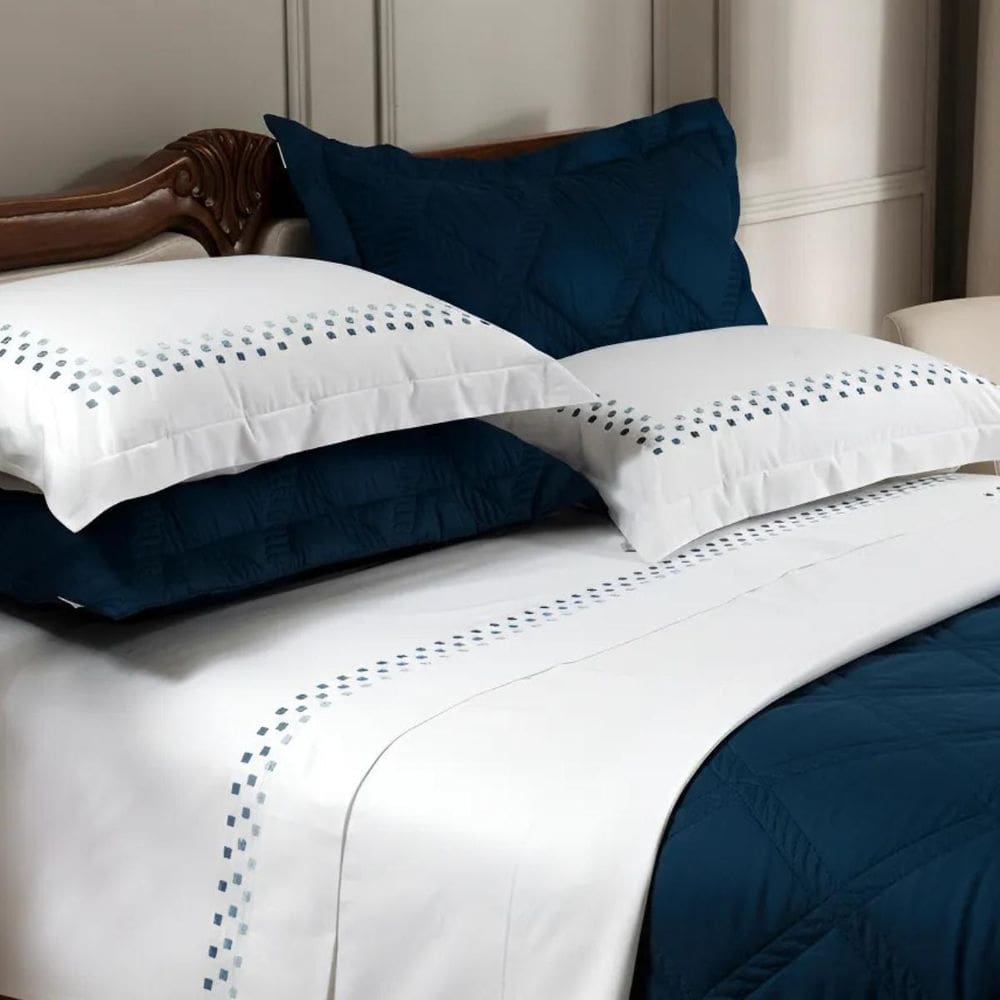 Lençol Casal Queen Miami 250F Egípcio Macio Bonito E Durável