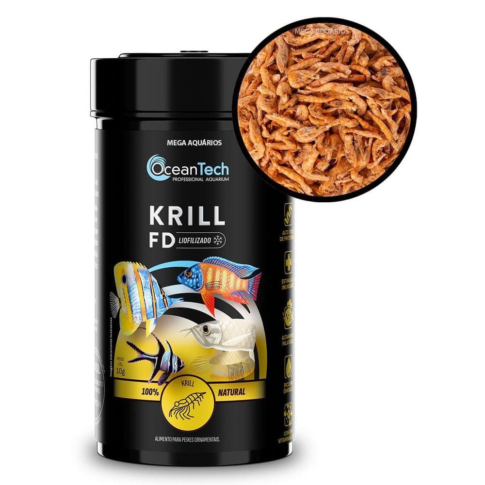 Ração Krill Desidratado Oceantech 10G Peixes Ornamentais