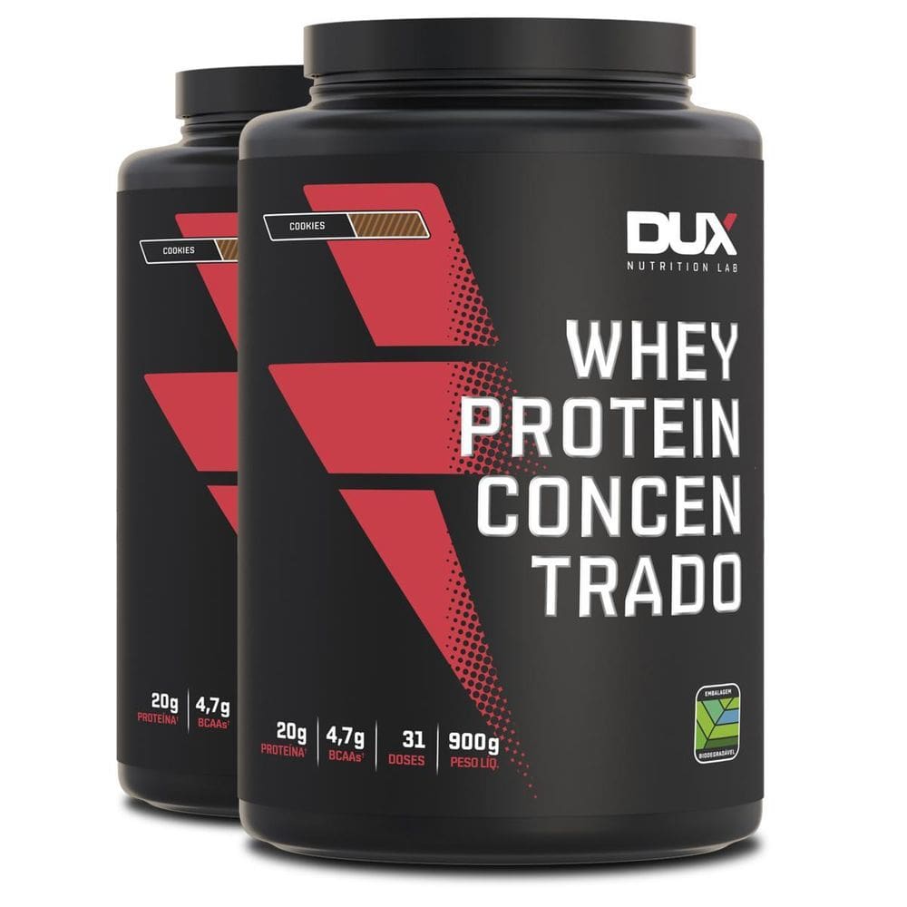 Kit 2 Whey Protein Concentrado Dux Cookies 900G