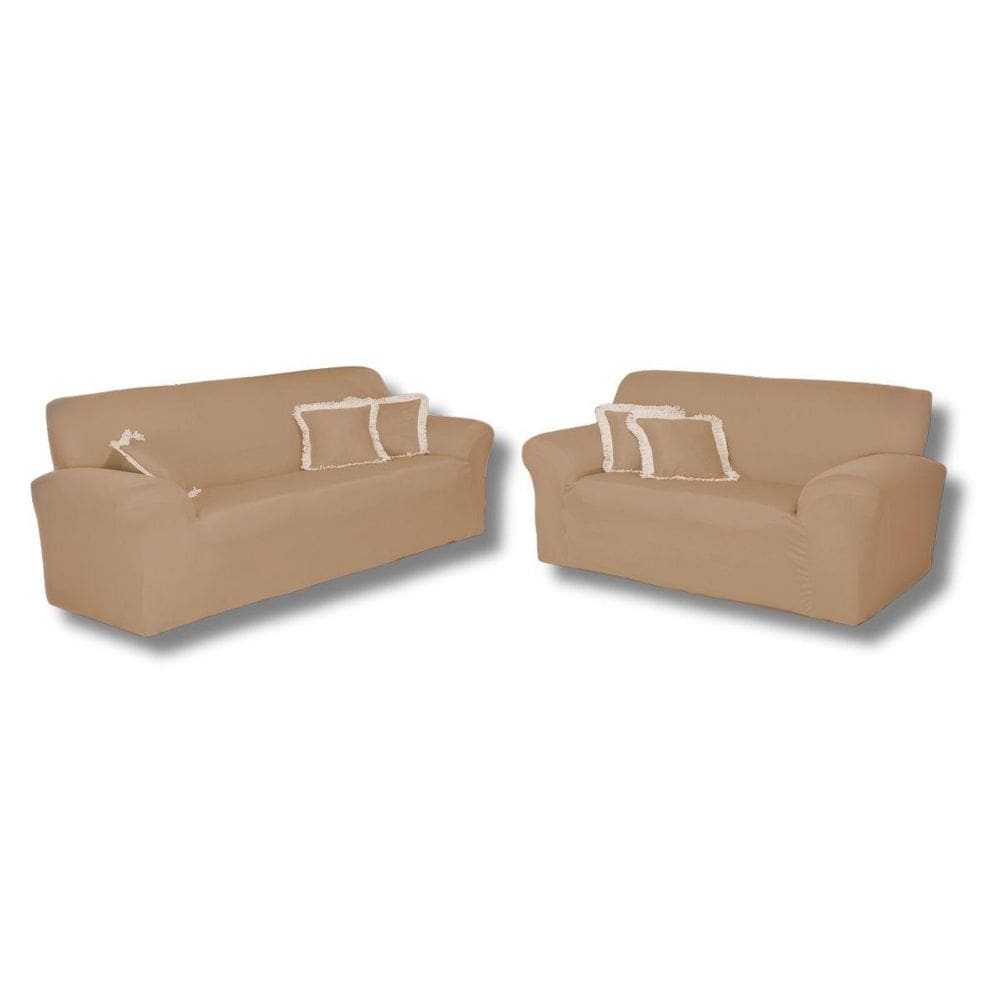 Kit Capas Sofá 2 E 3 Lugares Adere Malha Gel Liso Econômico