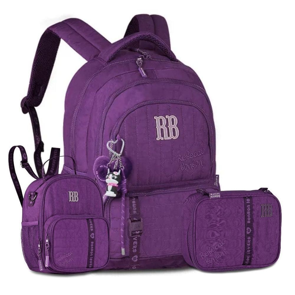 Mochila Com Lancheira 2 Em 1 E Estojo Box Rebecca Bonbon