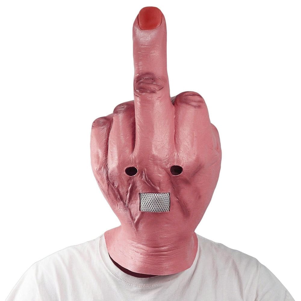Máscara Látex Dedo Do Meio Engraçado Halloween Mão