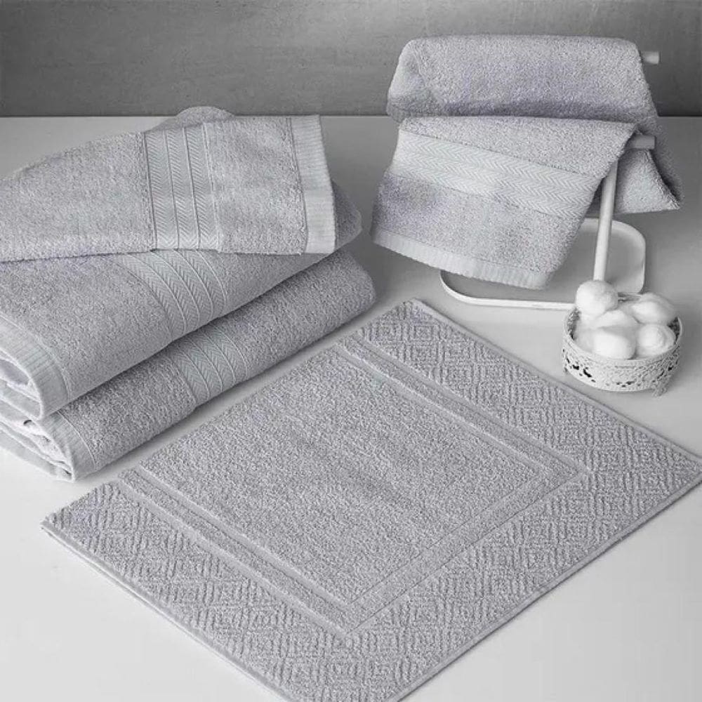 Toalha De Rosto Avulsa Prata 48X80Cm Naturalle Fashion