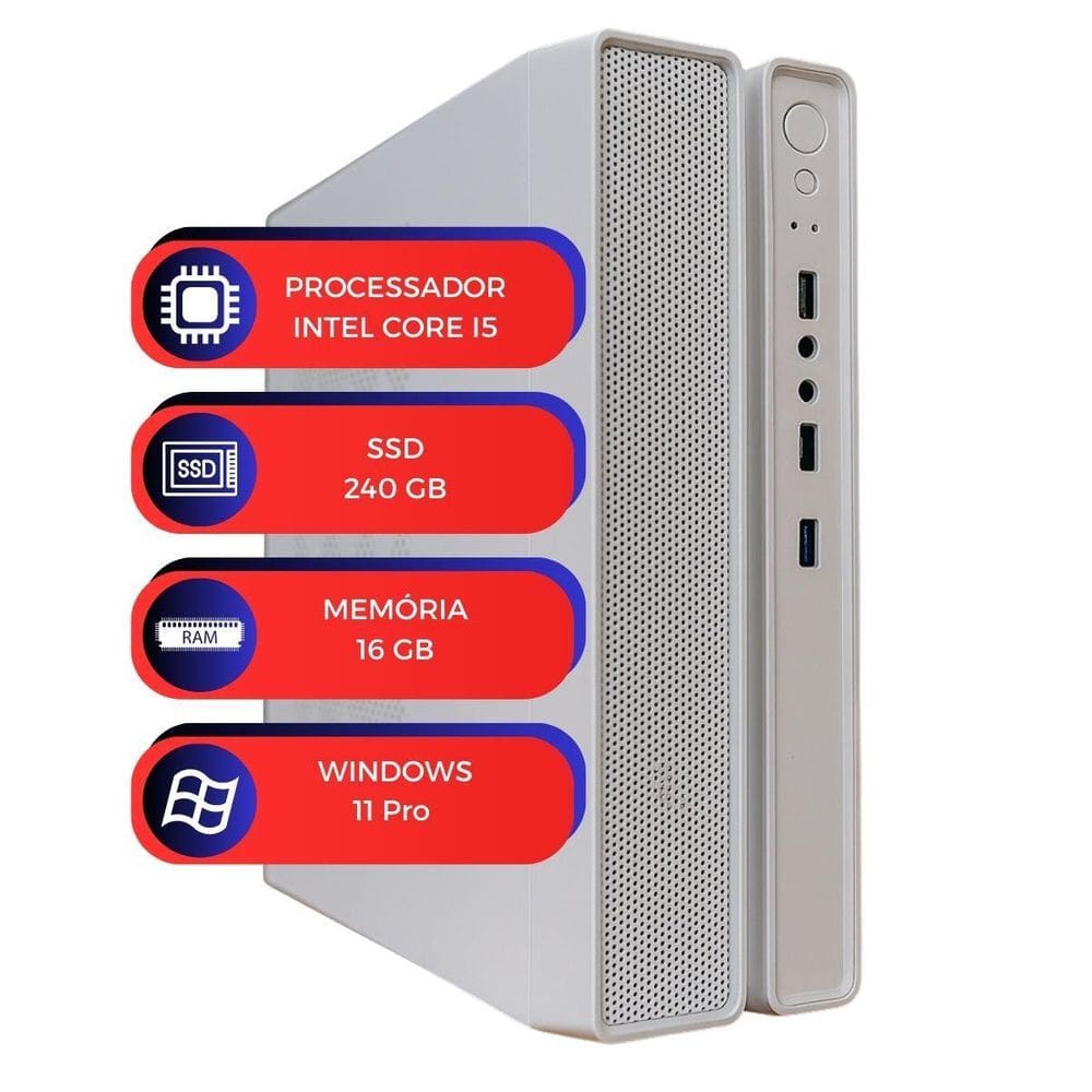 Computador Multipc Slimdesk Branco I5 16Gb Ssd 240Gb Win11