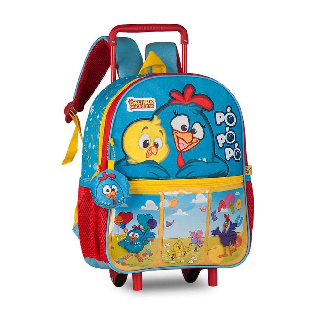 Mochila Carrinho Escolar Galinha Pintadinha Bolsa Infantil