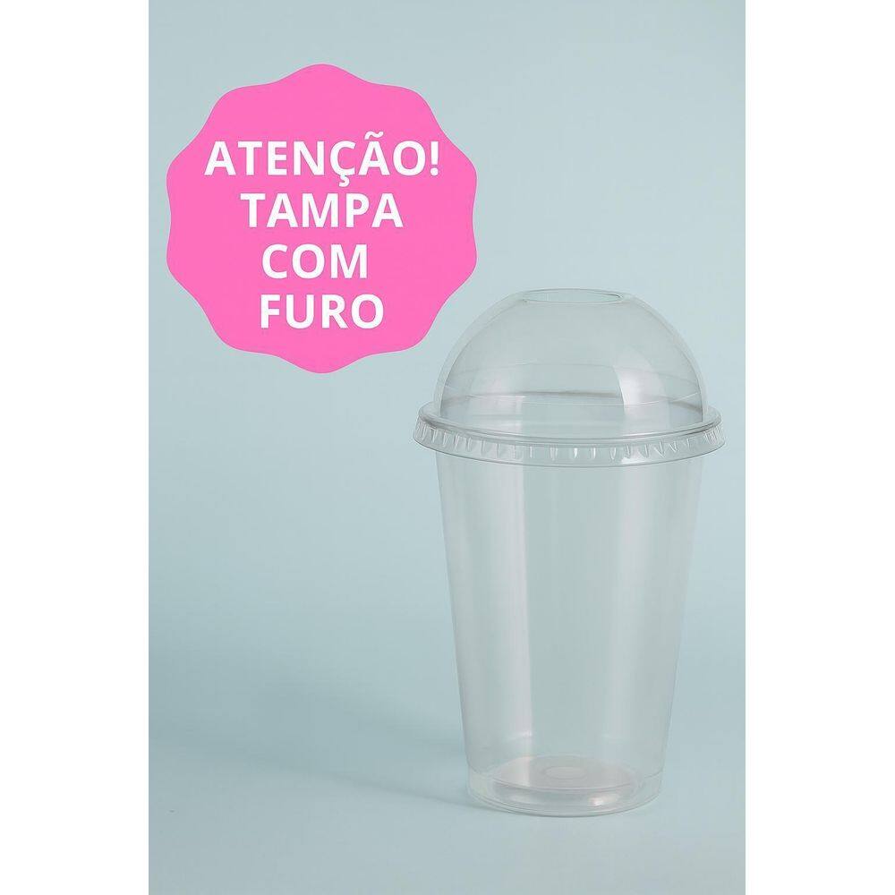 Kit 50Un Copo 330Ml + Tampa Bolha Com Furo