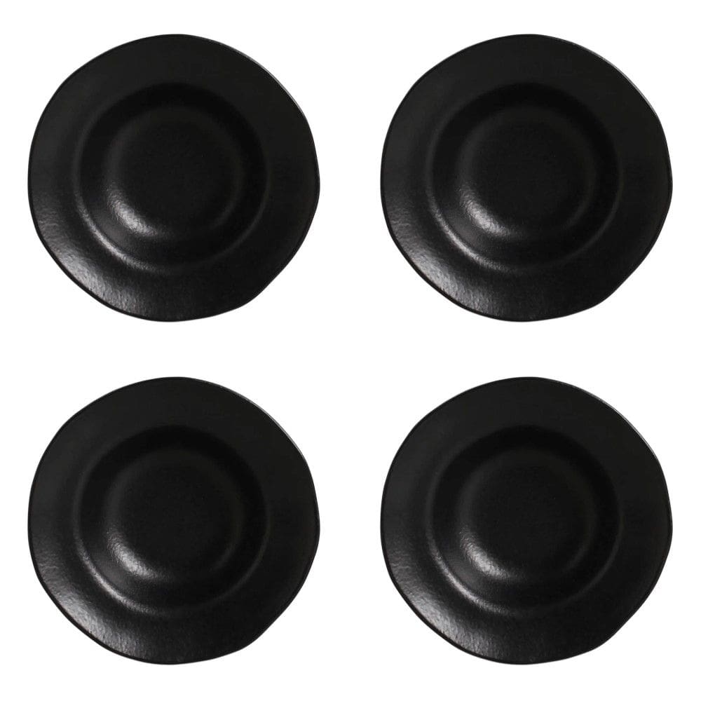 Conjunto de Pratos para Entrada/Sobremesa 04 Peças Orgânico Preto Matte Porto Brasil
