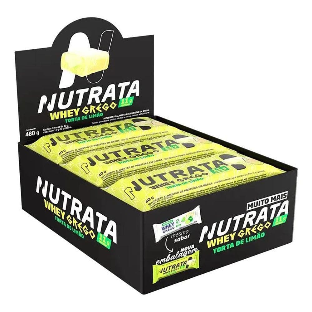 2X Whey Grego Bar  Caixa 12 Unidades  - Nutrata Barra Protei