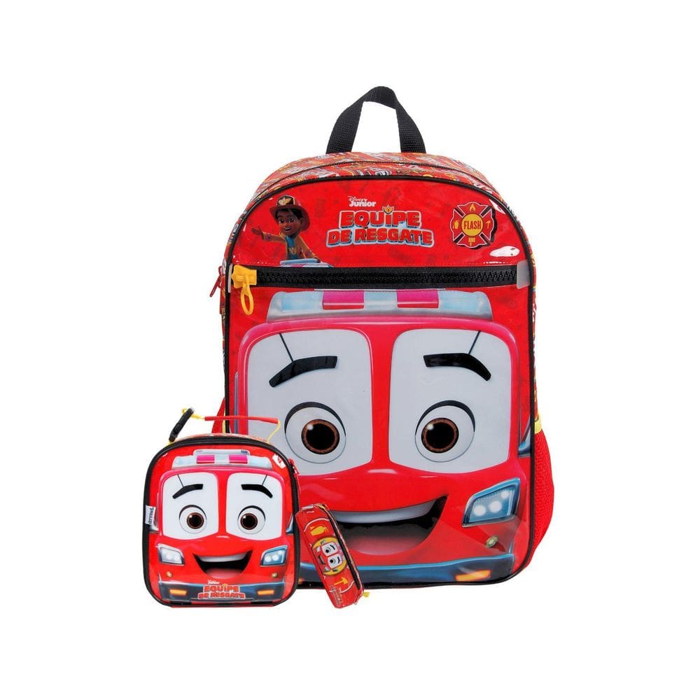 Kit Equipe Resgate Mochila De Costas + Lancheira + Estojo