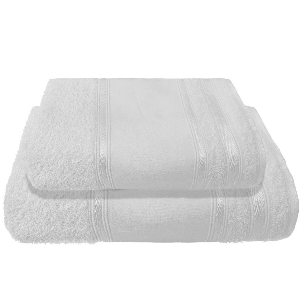 Kit 1 Toalha Banho + 1 Toalha De Rosto Para Pintura Branco