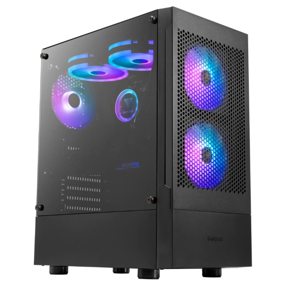 Gabinete Gamer Gamdias Talos E3 Mesh 3 Fans ARGB 120mm MidTower S/Fonte Preto