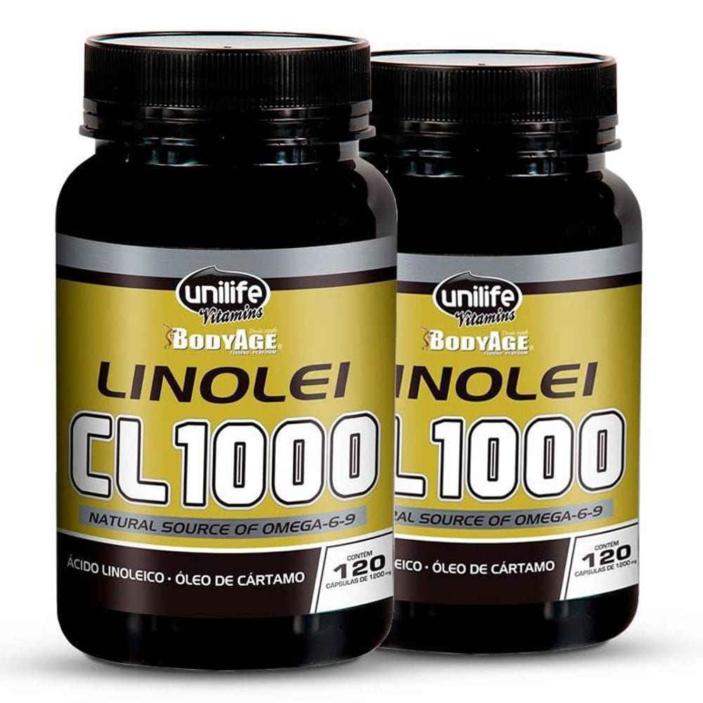 Kit 2 Linolei Cl 1000 Óleo De Cártamo Unilife 120 Cápsulas