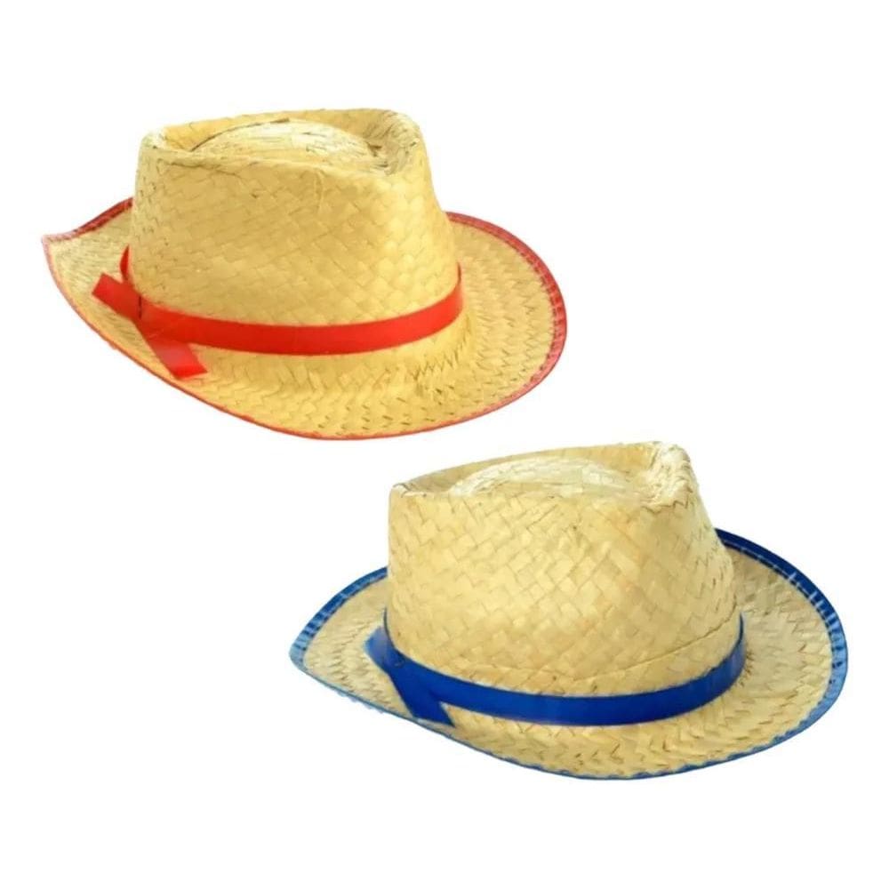 2X Chapéu Junino Malandrinho De Palha Chapeu De Festa Junina