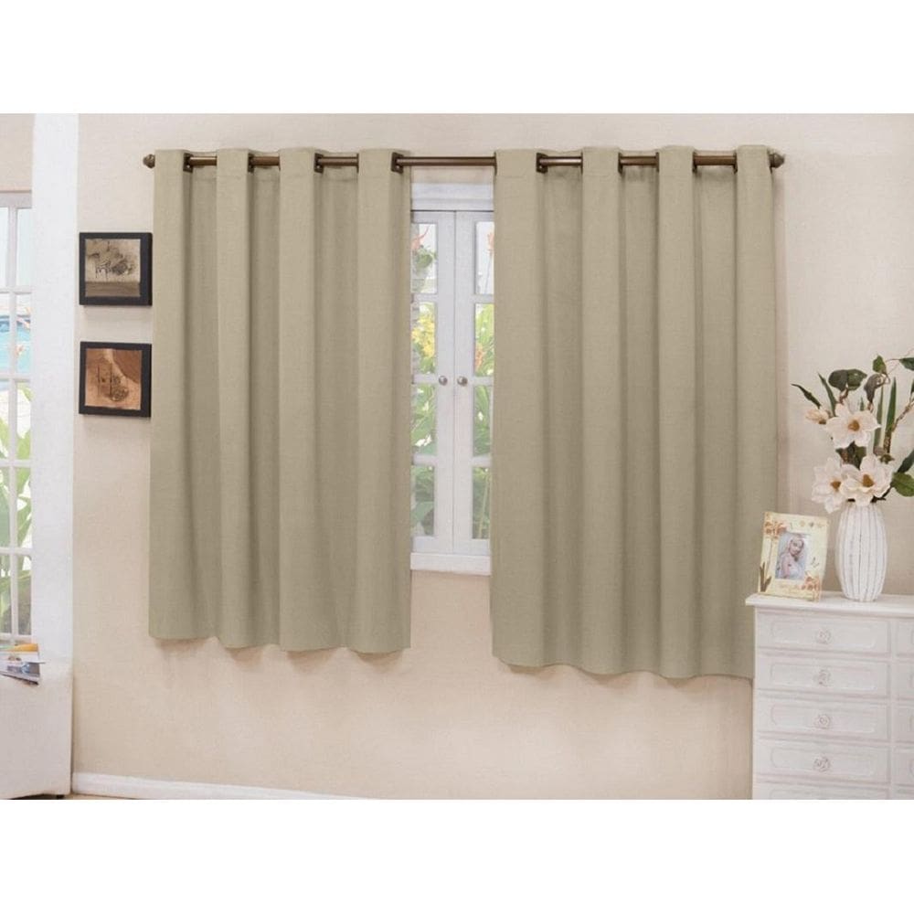 Cortina Cozinha Blecaute Tecido Bege 2,80X1,60