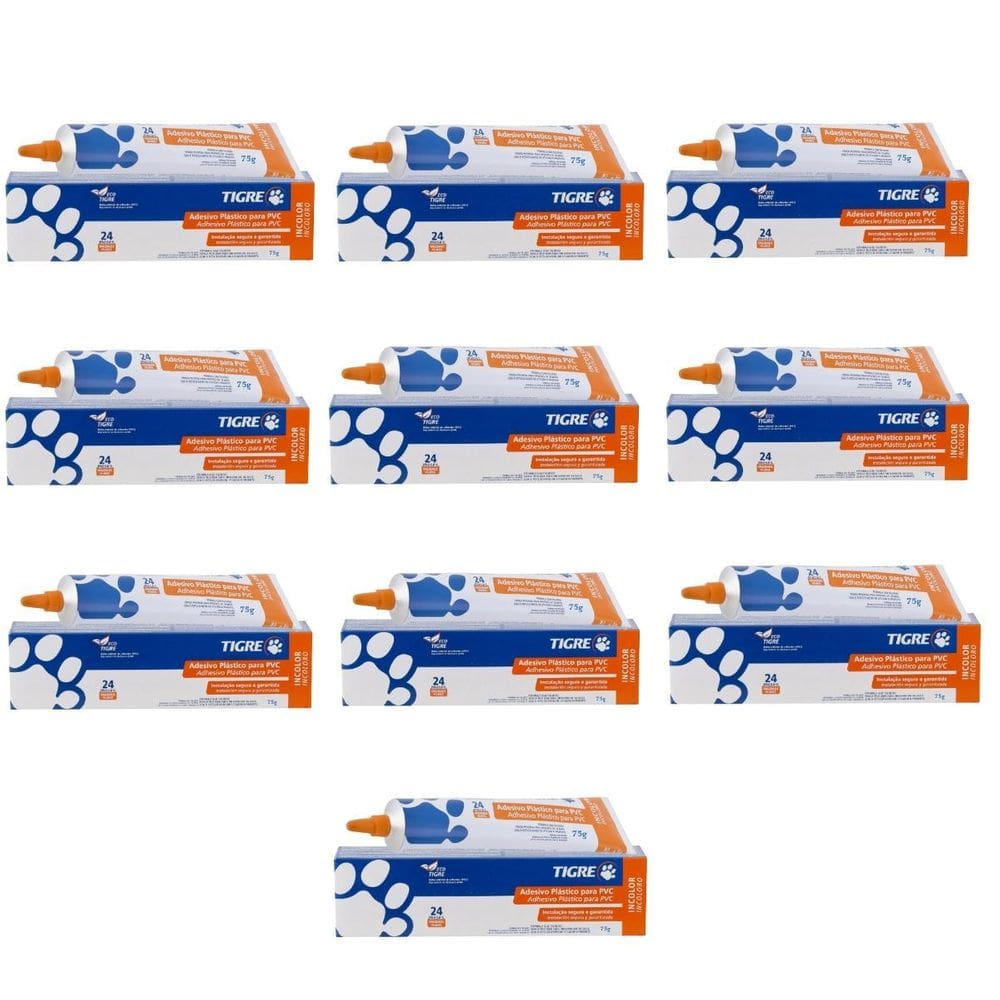 Kit 10 Bisnagas Cola Adesivo Incolor Tubo Cano Pvc 75G