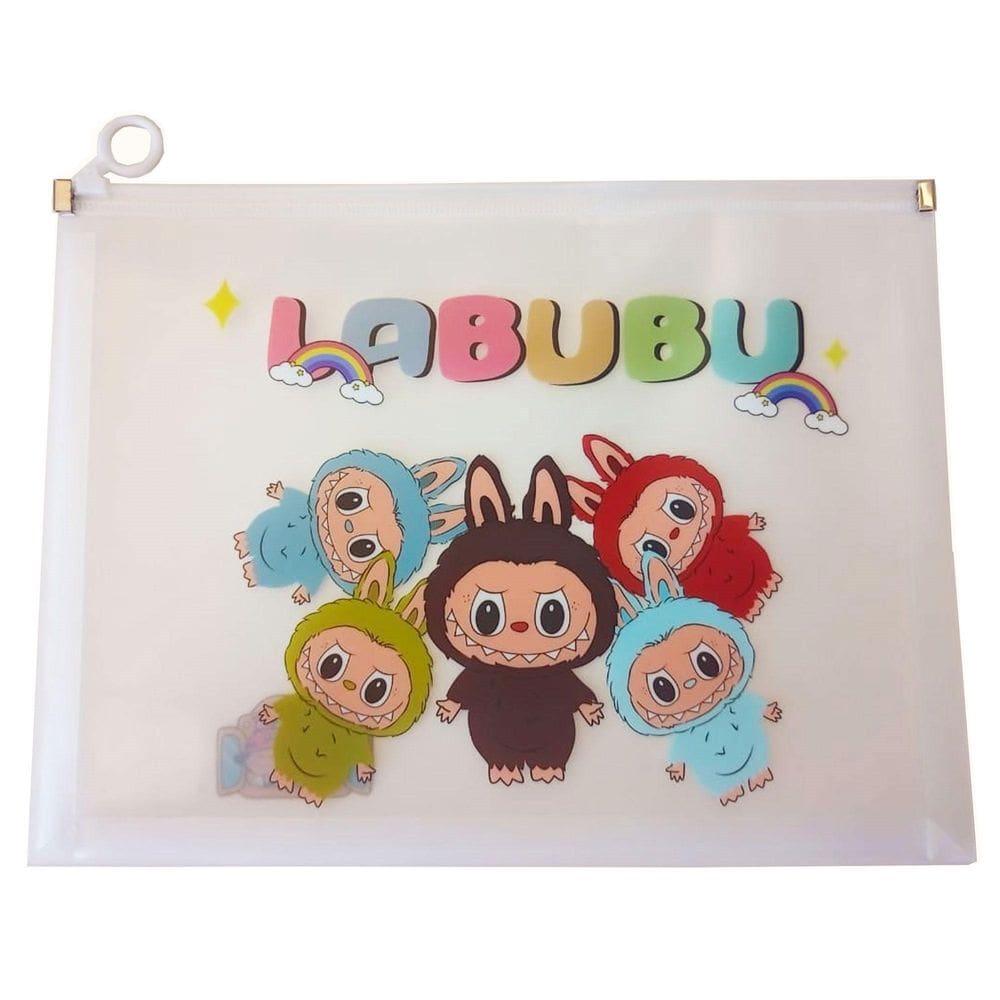 Pasta De Documentos Multiuso Labubu Tamanho A4 Com Ziper