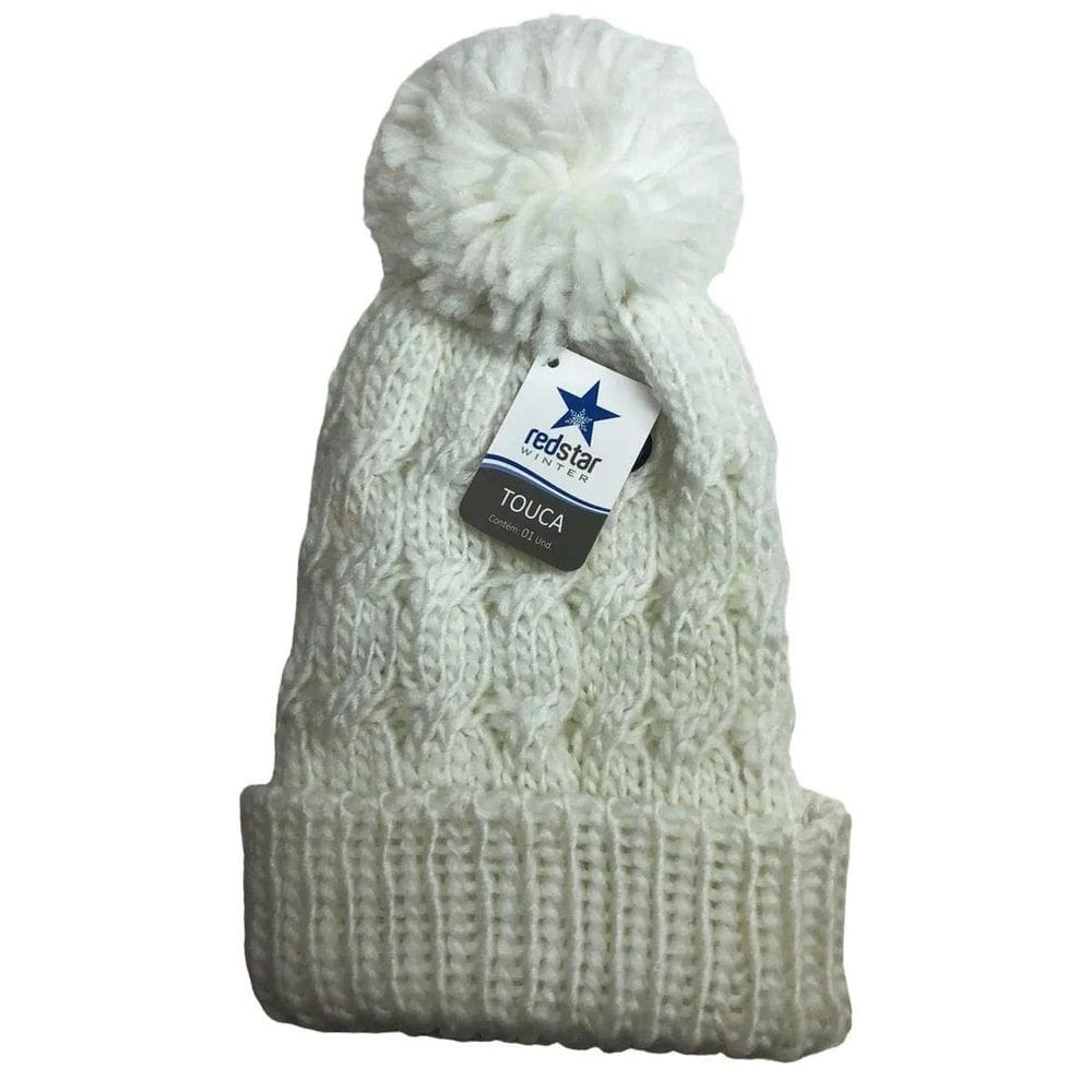 Touca Inverno Unissex Pompom Frio Em Poliéster Lã Vsi01010