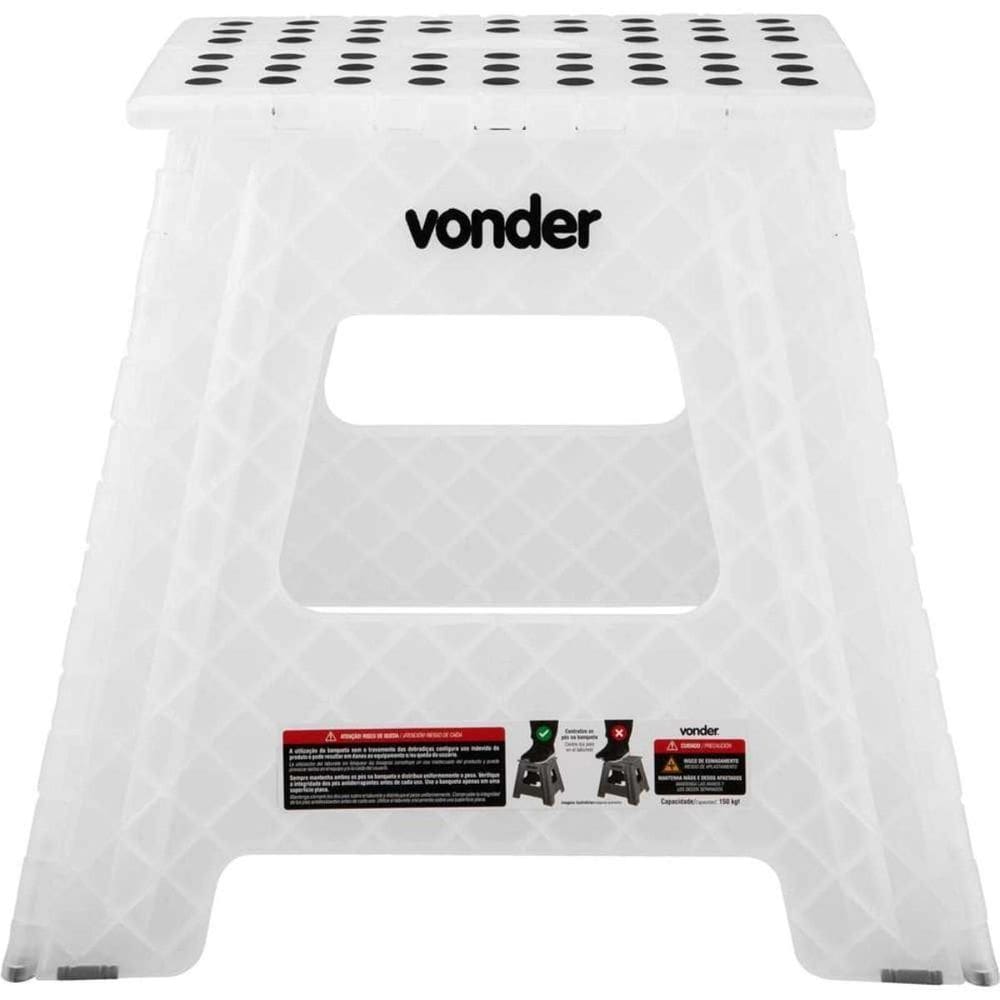 Banqueta Plástica Dobrável 360 Mm Transparente Vonder