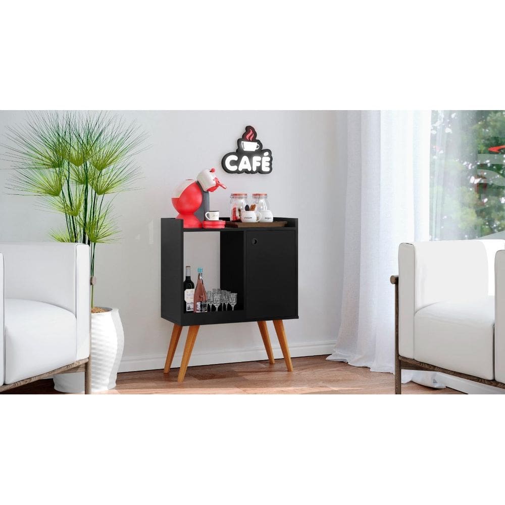 Aparador Pés Palito Linux Cor Preto